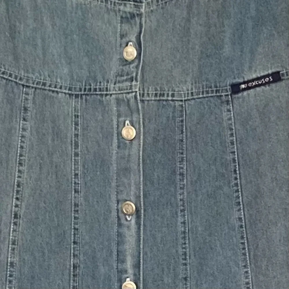 NWOT Vintage No Excuses Original Weathered Denim Sleeveless Dress Size M - Picture 7 of 16